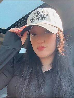 “Irish Goodbye Expert” Beige & Black Cap